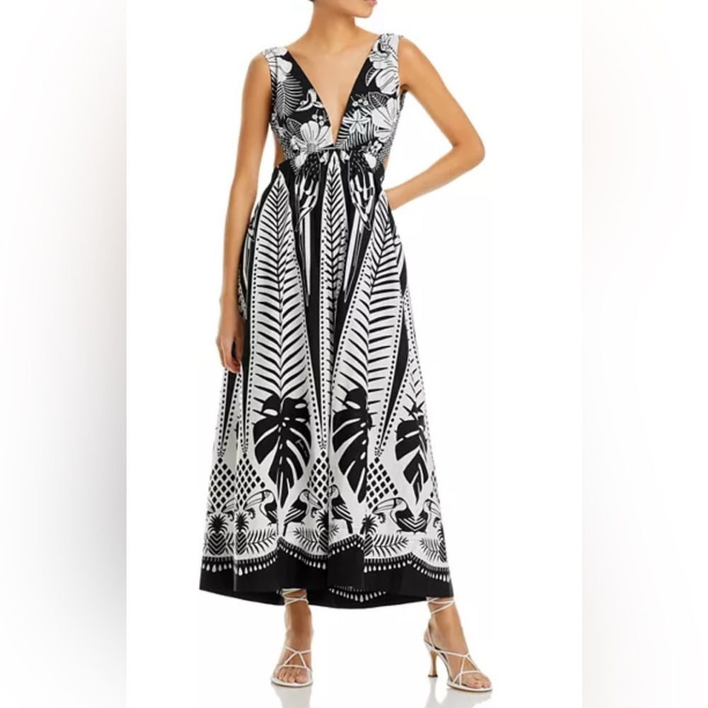 FARM Rio Black Macaw Elegance Maxi Dress